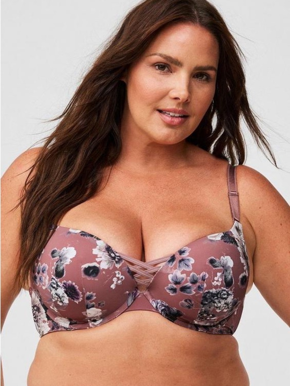 torrid Mauve Floral Underwire Balconette Bra